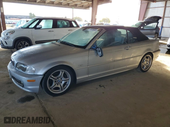 2002 BMW 3 Series 330Ci with VIN WBABS53402JU88908, listed as a Copart auction lot 44438855 with 87,225 mi miles and Salvage Title. Bid and sale history available at DreamBid. Image 1.