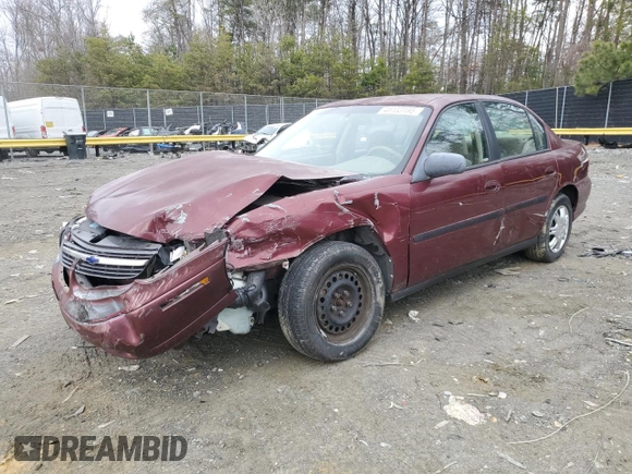 2001 Chevrolet Malibu with VIN 1G1ND52J416158281, listed as a Copart auction lot 48153195 with 184,184 mi miles and Salvage Title. Bid and sale history available at carsss.com. Image 1.