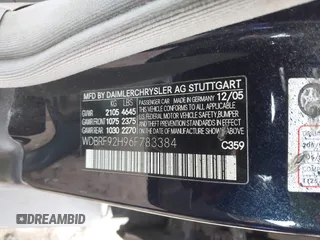 2006 Mercedes-Benz C 280 Luxury with VIN WDBRF92H96F783384, listed as a IAAI auction lot 41317074 with 122,501 mi miles and . Bid and sale history available at DreamBid. Image 9.