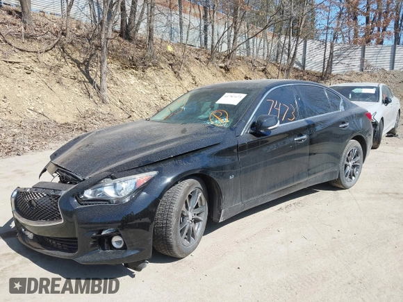 2015 Infiniti Q50 Premium with VIN JN1BV7AR2FM420542, listed as a IAAI auction lot 41787473 with 83,955 mi miles. Bid and sale history available at carsss.com. Image 2.