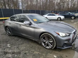 2019 Infiniti Q50 Luxe with VIN JN1EV7AR5KM591227, listed as a Copart auction lot 48151375 with 62,781 mi miles and Salvage Title. Bid and sale history available at DreamBid. Image 4.