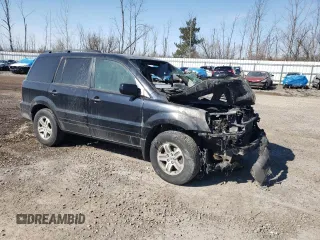 2005 Honda Pilot EX-L with VIN 5FNYF185X5B061839, listed as a Copart auction lot 48666595 with 0 mi miles and Salvage Title. Bid and sale history available at carsss.com. Image 4.