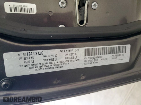 2018 Chrysler 300 S with VIN 2C3CCABG4JH240383, listed as a Copart auction lot 50795455 with 116,816 mi miles and Salvage Title. Bid and sale history available at DreamBid. Image 14.