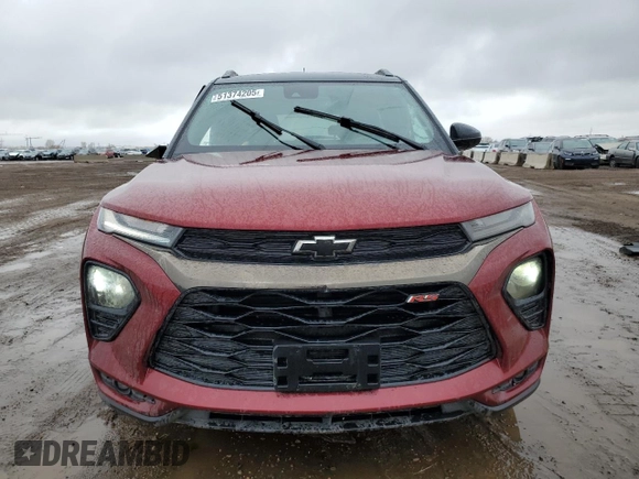 2022 Chevrolet TrailBlazer RS with VIN KL79MTSL8NB126295, listed as a Copart auction lot 51374205 with 39,749 mi miles and Salvage Title. Bid and sale history available at DreamBid. Image 5.