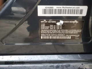 2017 BMW 7 Series 740i xDrive with VIN WBA7E4C32HGU99963, listed as a Copart auction lot 65848354 with 99,396 mi miles and Salvage Title. Bid and sale history available at carsss.com. Image 12.