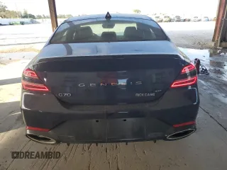 2023 Genesis G70 3.3T with VIN KMTG54TE2PU110213, listed as a Copart auction lot 43505025 with 13,039 mi miles and Salvage Title. Bid and sale history available at DreamBid. Image 6.