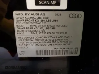 2023 Audi Q5 S line Prestige with VIN WA1FAAFY2P2151957, listed as a Copart auction lot 81268894 with 10,885 mi miles and Salvage Title. Bid and sale history available at carsss.com. Image 13.
