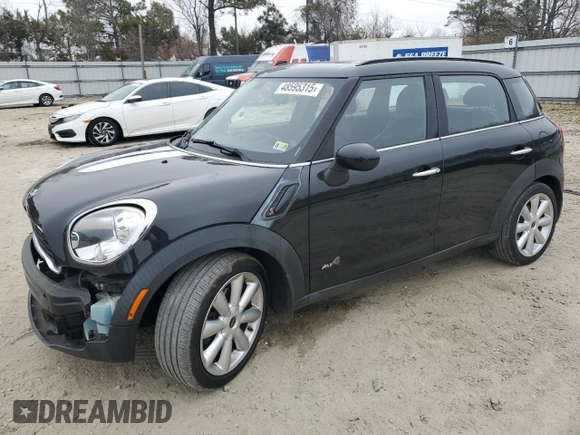 2011 MINI Countryman S with VIN WMWZC5C57BWL53271, listed as a Copart auction lot 48595315 with 107,716 mi miles and Clean Title. Bid and sale history available at DreamBid. Image 1.