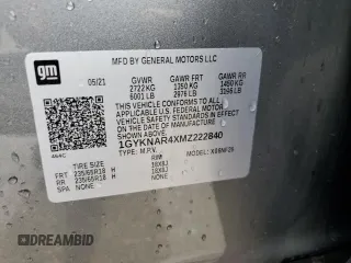 2021 Cadillac XT5 FWD Luxury with VIN 1GYKNAR4XMZ222840, listed as a Copart auction lot 62827165 with 36,637 mi miles and Non repairable. Bid and sale history available at DreamBid. Image 13.
