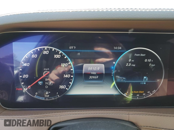 2019 Mercedes-Benz S 450 with VIN WDDUG6EB8KA440903, listed as a Copart auction lot 46684385 with 30,969 mi miles and Salvage title. Bid and sale history available at DreamBid. Image 9.