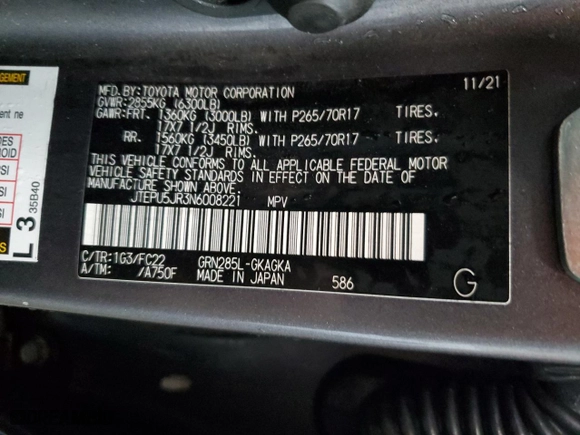 2022 Toyota 4Runner TRD Off Road with VIN JTEPU5JR3N6008221, listed as a Copart auction lot 43739085 with 64,323 mi miles and Salvage Title. Bid and sale history available at carsss.com. Image 16.