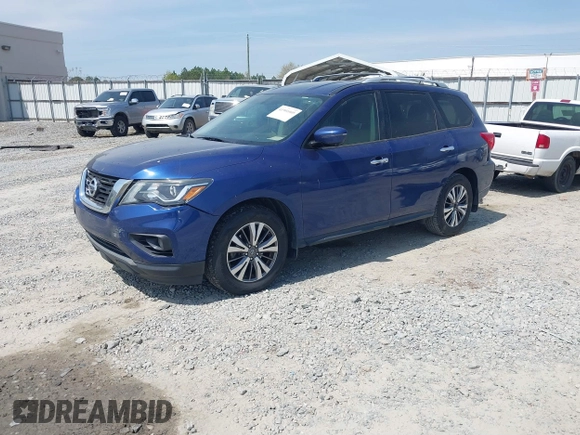 2017 Nissan Pathfinder S with VIN 5N1DR2MN4HC603631, listed as a IAAI auction lot 41901005 with 138,432 mi miles. Bid and sale history available at carsss.com. Image 2.