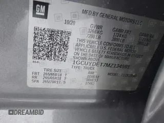 2021 Chevrolet Silverado 1500 LT with VIN 1GCUYDET7MZ134591, listed as a IAAI auction lot 41261339 with 69,601 mi miles. Bid and sale history available at carsss.com. Image 9.