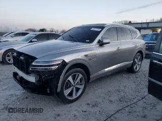 2023 Genesis GV80 with VIN KMUHCESC2PU107680, listed as a Copart auction lot 86372724 with 58,678 mi miles and Salvage Title. Bid and sale history available at carsss.com. Image 1.