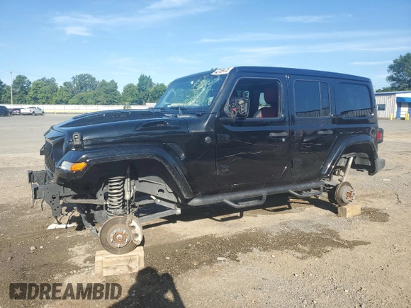 2022 Jeep Wrangler Unlimited Sport S with VIN 1C4HJXDG6NW133351, listed as a Copart auction lot 62159475 with 45,412 mi miles and Salvage title. Bid and sale history available at DreamBid. Image 1.