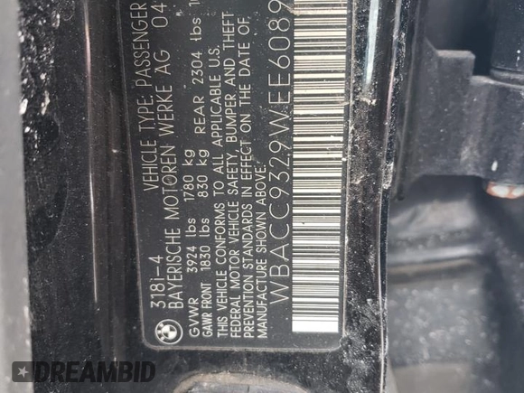 1998 BMW 3 Series 318i with VIN WBACC9329WEE60890, listed as a Copart auction lot 42497055 with 138,346 mi miles and Salvage Title. Bid and sale history available at carsss.com. Image 14.