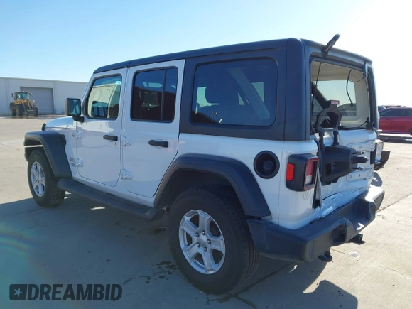 2020 Jeep Wrangler Unlimited Sport S z VIN 1C4HJXDG2LW335973, wystawiony jako IAAI lot #41376136 z przebiegiem 50 623 mil mil oraz . Historia ofert i sprzedaży dostępna na DreamBid. Obrazek 3.