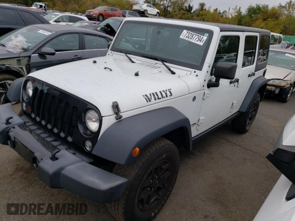 2018 Jeep Wrangler JK Unlimited Sport S with VIN 1C4BJWDG9JL825714, listed as a Copart auction lot 73287794 with 103,643 mi miles and Salvage Title. Bid and sale history available at carsss.com. Image 1.