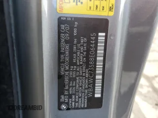 2008 BMW 3 Series 335xi with VIN WBAWC73588E064445, listed as a Copart auction lot 43639445 with 153,584 mi miles and Salvage Title. Bid and sale history available at carsss.com. Image 13.