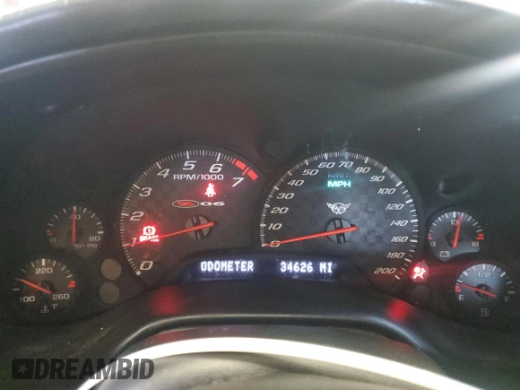 2003 Chevrolet Corvette Z06 with VIN 1G1YY12S635129327, listed as a Copart auction lot 51208995 with 34,626 mi miles and Clean Title. Bid and sale history available at carsss.com. Image 9.