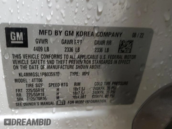 2023 Buick Encore GX Essence z VIN KL4MMGSL1PB035970, wystawiony jako Copart lot #55945515 z przebiegiem 21 373 mil mil oraz Szkoda całkowita • Salvage title. Historia ofert i sprzedaży dostępna na DreamBid. Obrazek 14.