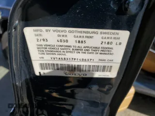 1993 Volvo 240 с VIN YV1AS8317P1486371, выставлен на аукционе Copart как лот 51696735 с пробегом 118 630 миль миль и Списание • Salvage title. История ставок и продаж доступна на DreamBid. Изображение 12.