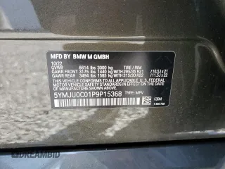2023 BMW X5 M z VIN 5YMJU0C01P9P15368, wystawiony jako Copart lot #50782505 z przebiegiem Nie podano mil oraz Szkody całkowita. Historia ofert i sprzedaży dostępna na DreamBid. Obrazek 13.