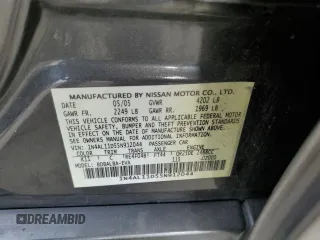 2005 Nissan Altima 2.5 S with VIN 1N4AL11D55N912044, listed as a Copart auction lot 50974975 with 0 mi miles and Clean Title. Bid and sale history available at carsss.com. Image 12.