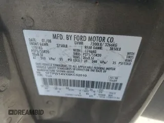 2008 Ford F-150 XLT with VIN 1FTPW14VX8KC52010, listed as a Copart auction lot 61425865 with 21,470 mi miles and Salvage title. Bid and sale history available at DreamBid. Image 12.