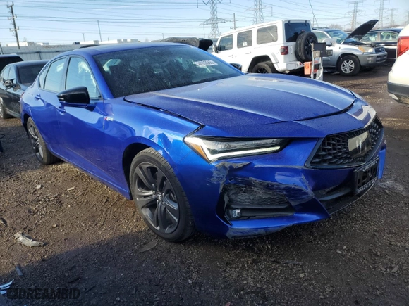 2023 Acura TLX w/A-Spec Package with VIN 19UUB6F50PA000930, listed as a Copart auction lot 44003555 with 34,016 mi miles and Salvage Title. Bid and sale history available at carsss.com. Image 4.
