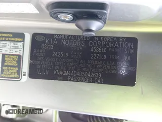 2013 Kia Optima EX z VIN KNAGM4AD4D5042639, wystawiony jako IAAI lot #41808282 z przebiegiem 107 763 mil mil oraz . Historia ofert i sprzedaży dostępna na DreamBid. Obrazek 9.