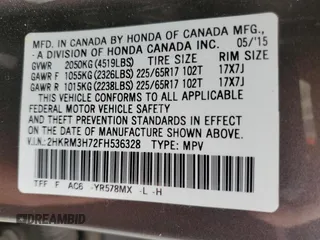 2015 Honda CR-V EX-L with VIN 2HKRM3H72FH536328, listed as a Copart auction lot 81567354 with 132,381 mi miles and Clean Title. Bid and sale history available at carsss.com. Image 12.
