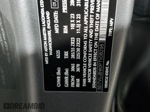 2023 Aston Martin DBX 707 z VIN SD7VUJBW0PTV08298, wystawiony jako Copart lot #77753224 z przebiegiem 3587 mil mil oraz Szkody całkowita. Historia ofert i sprzedaży dostępna na DreamBid. Obrazek 15.