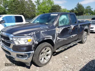 2021 Ram 1500 Big Horn with VIN 1C6SRFBT2MN523335, listed as a Copart auction lot 57243195 with 109,138 mi miles and Salvage title. Bid and sale history available at DreamBid. Image 1.