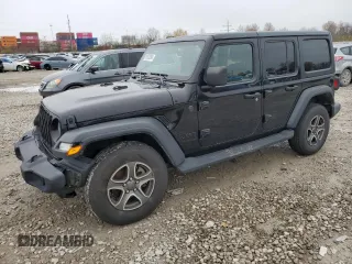 2022 Jeep Wrangler Unlimited Sport with VIN 1C4HJXDN4NW144864, listed as a Copart auction lot 81532584 with 34,830 mi miles and Salvage Title. Bid and sale history available at DreamBid. Image 1.