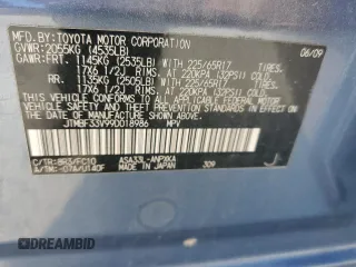2009 Toyota RAV4 with VIN JTMBF33V99D018986, listed as a Copart auction lot 71194334 with 97,017 mi miles and Clean Title. Bid and sale history available at carsss.com. Image 13.