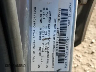 2012 Mazda 3 GX with VIN JM1BL1KF8C1556823, listed as a Copart auction lot 79887864 with 245,280 mi miles and Salvage Title. Bid and sale history available at carsss.com. Image 13.