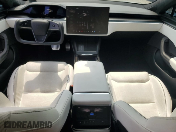 2022 Tesla Model S Plaid with VIN 5YJSA1E66NF460913, listed as a Copart auction lot 60534665 with 47,595 mi miles and Salvage title. Bid and sale history available at DreamBid. Image 8.