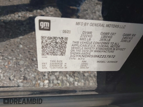 2021 Cadillac XT5 AWD Premium Luxury z VIN 1GYKNDRS8MZ217572, wystawiony jako IAAI lot #42190571 z przebiegiem 25 100 mil mil oraz . Historia ofert i sprzedaży dostępna na DreamBid. Obrazek 9.