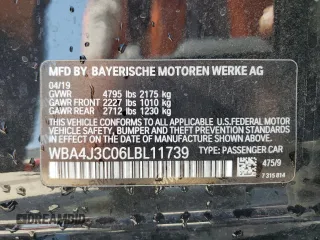 2020 BMW 4 Series 430i xDrive z VIN WBA4J3C06LBL11739, wystawiony jako Copart lot #68277434 z przebiegiem 30 752 mil mil oraz Czysty tytuł • Clean title. Historia ofert i sprzedaży dostępna na DreamBid. Obrazek 12.