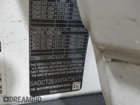 2024 Jaguar F-Pace R-Dynamic S с VIN SADCT2EXXRA736171, выставлен на аукционе Copart как лот 88077055 с пробегом 8 640 миль миль и Списание • Salvage title. История ставок и продаж доступна на DreamBid. Изображение 14.
