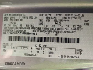 2021 Ford Escape Titanium Hybrid z VIN 1FMCU0DZ3MUB04065, wystawiony jako IAAI lot #41764797 z przebiegiem 28 881 mil mil oraz . Historia ofert i sprzedaży dostępna na DreamBid. Obrazek 9.