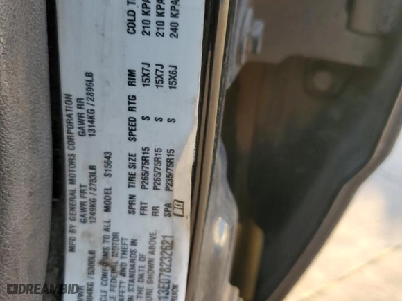 2007 GMC Canyon SLE1 with VIN 1GTDS13E078232621, listed as a Copart auction lot 79499684 with 224,022 mi miles and Salvage Title. Bid and sale history available at carsss.com. Image 14.