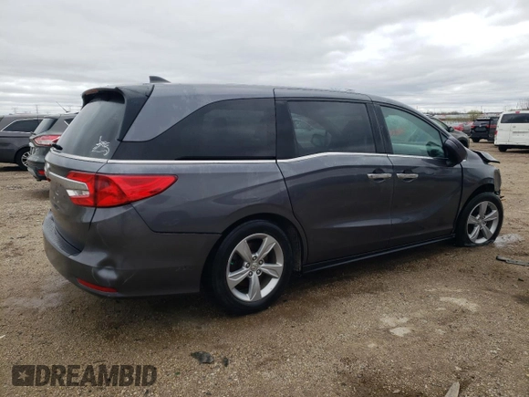 2019 Honda Odyssey EX-L with VIN 5FNRL6H74KB004916, listed as a Copart auction lot 53959205 with 60,100 mi miles and Salvage Title. Bid and sale history available at DreamBid. Image 3.