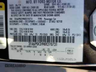 2019 Ford Fusion SEL with VIN 3FA6P0CD9KR270731, listed as a Copart auction lot 46857665 with 89,232 mi miles and Salvage Title. Bid and sale history available at carsss.com. Image 14.
