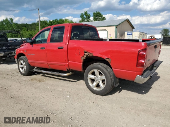 2007 Dodge 1500 Laramie with VIN 1D7HU18287S133970, listed as a Copart auction lot 57089605 with 208,083 mi miles and Salvage title. Bid and sale history available at DreamBid. Image 2.