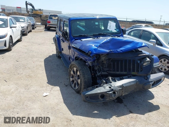 2018 Jeep Wrangler Unlimited Sahara z VIN 1C4HJXEN4JW321227, wystawiony jako IAAI lot #42002735 z przebiegiem 114 293 mil mil oraz . Historia ofert i sprzedaży dostępna na DreamBid. Obrazek 1.