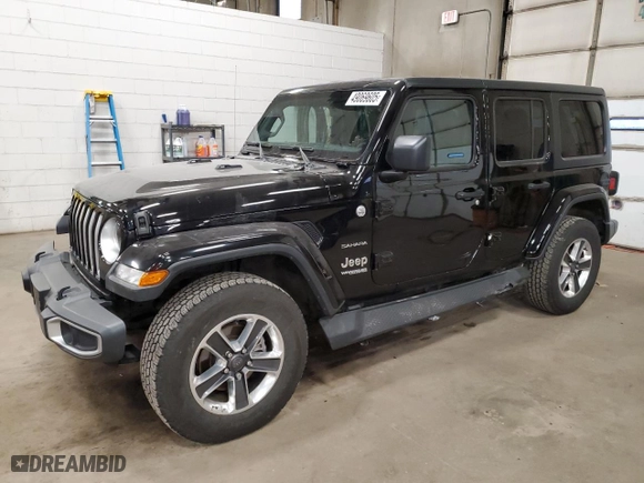 2018 Jeep Wrangler Unlimited Sahara with VIN 1C4HJXEN0JW248194, listed as a Copart auction lot 49069605 with 29,067 mi miles and Salvage Title. Bid and sale history available at carsss.com. Image 1.