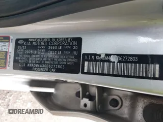 2013 Kia Rio LX with VIN KNADM4A36D6272803, listed as a IAAI auction lot 41849872 with 62,918 mi miles. Bid and sale history available at carsss.com. Image 9.