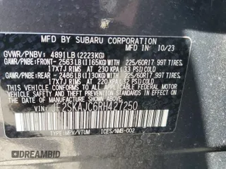 2024 Subaru Forester Wilderness with VIN JF2SKAJC6RH427250, listed as a Copart auction lot 55558725 with 17,912 mi miles and Salvage title. Bid and sale history available at DreamBid. Image 12.